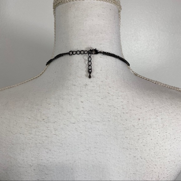 Necklace Long Black Silver Tone and Gold Tone - Picture 5 of 9